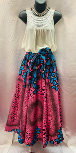 Ankara Pink and Blue Skirt