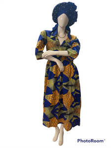 Ankara button down dress