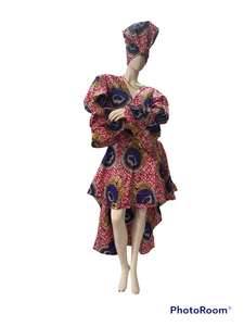 Ankara Wrap High-Low Dress