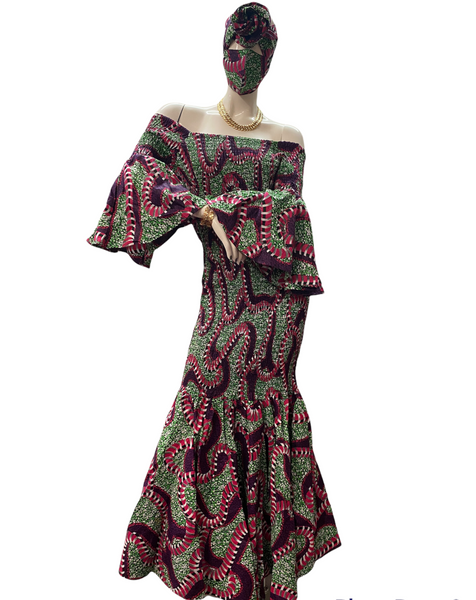 Ankara Long Smoked Fishtail Dress