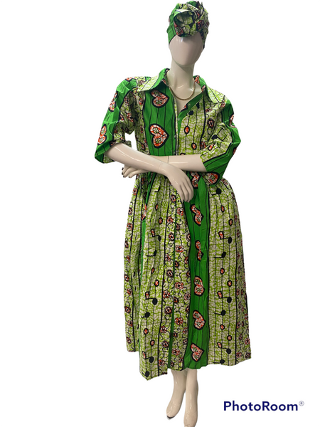 Ankara button down dress